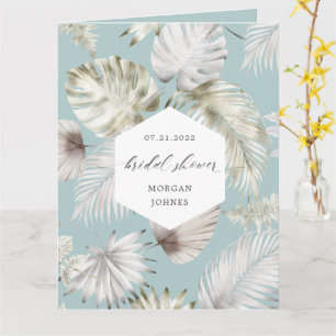 Silver Tropical Foliage Bridal Shower Card