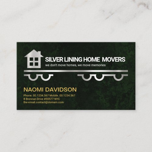 Silver Truck Carriage Home Logistic Mover Business Card