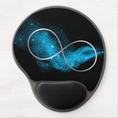 Silver Turquoise  Black Minimal  Gel Mouse Pad