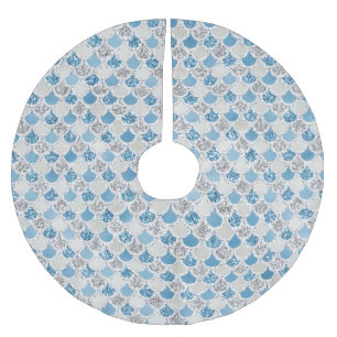 Silver Turquoise Pearl Glitter Mermaid        Brushed Polyester Tree Skirt