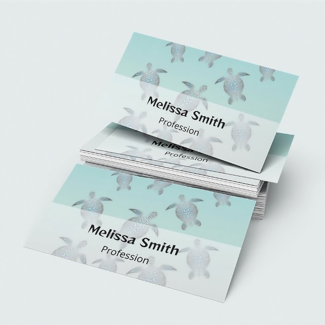 Silver Turtles Beach Style Business Card (Creator Uploaded)