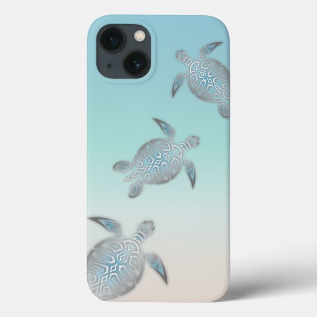 Silver Turtles Beach Style Case-Mate  iPhone Case (Back)