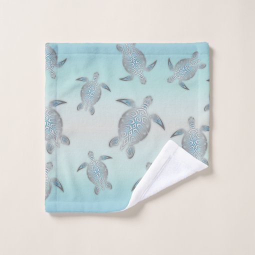 Silver Turtles Beach Style Maritime Coastal Bath Towel Set | Zazzle