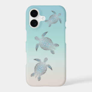 Silver Turtles Beach Style Turquoise Coastal iPhone 17 Case