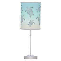 Silver Turtles Beach Themed  Table Lamp