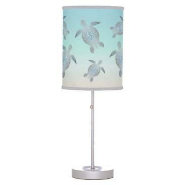 Silver Turtles Beach Themed  Table Lamp