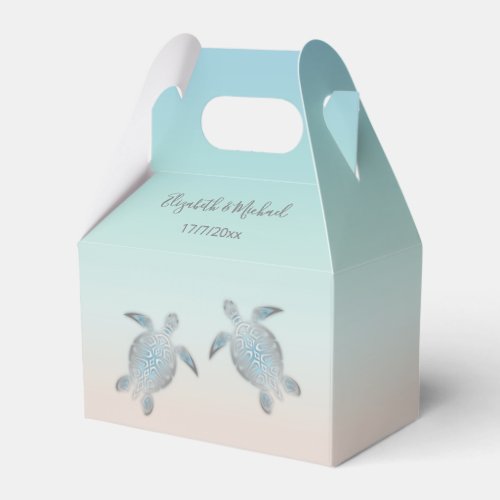 Silver Turtles Beach Wedding Add Names And Date Fa Favor Boxes