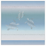 Silver Turtles Blue Gradient Pattern Fabric