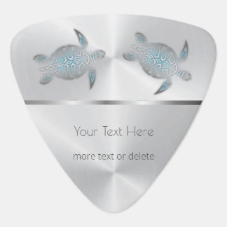 Silver Turtles Customizable Guitar Pick