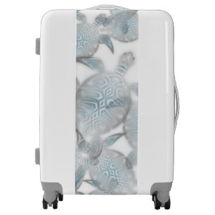 Silver Turtles Pattern Coastal Luggage