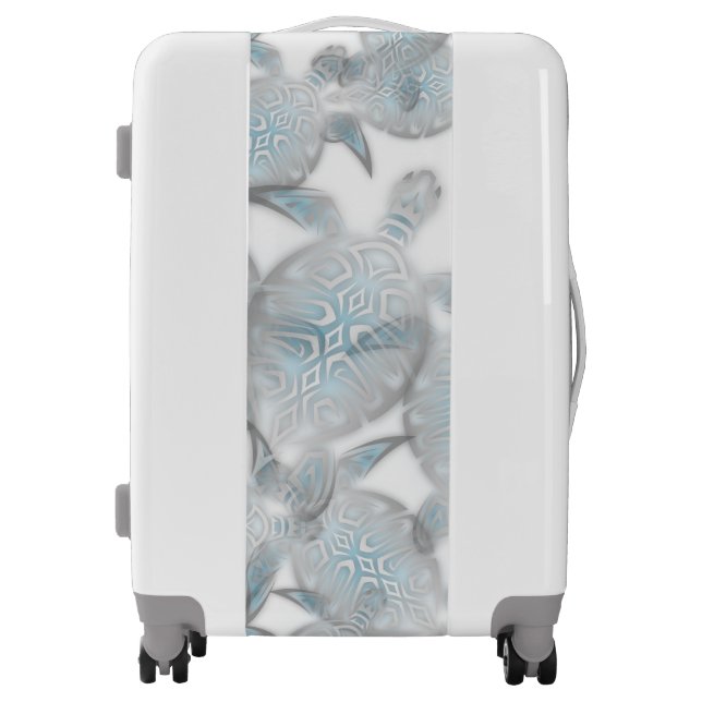 Silver Turtles  Pattern Coastal Luggage (Front)