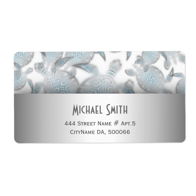 Silver Turtles  Pattern Label (Front)