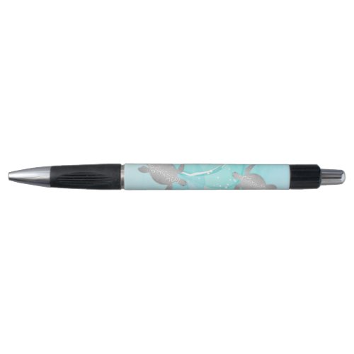 Silver Turtles Turquoise Ink Maritime Pen