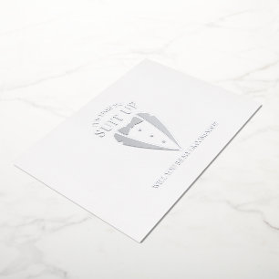 Silver Tuxedo Suit Personalized Groomsman Proposal Foil Invitation