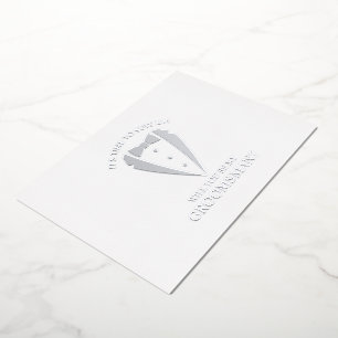 Silver Tuxedo Suit Personalized Groomsman Proposal Foil Invitation