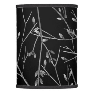 Silver Twigs on Black Lamp Shade