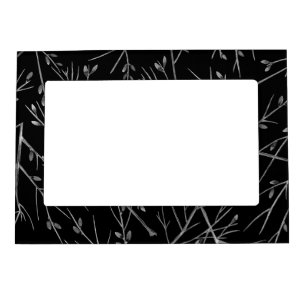 Silver Twigs on Black Magnetic Frame