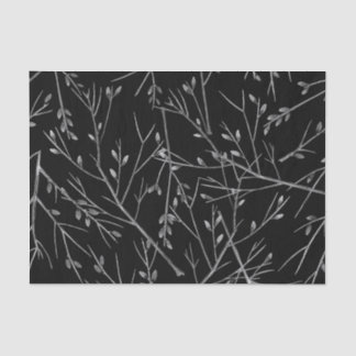 Silver Twigs on Black Tissue Paper