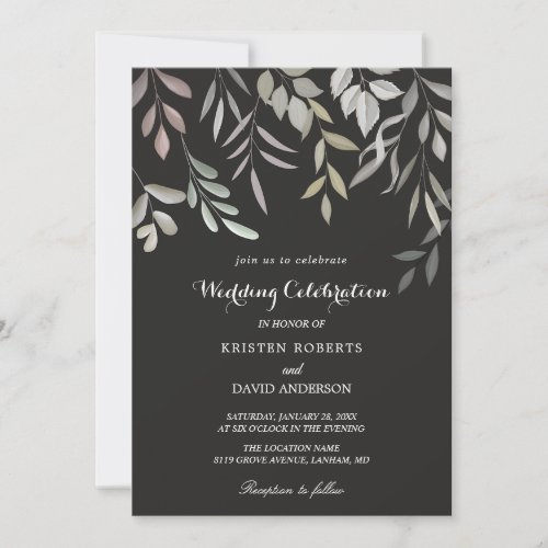 silver twigs wedding invitations