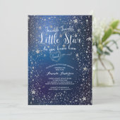 Silver Twinkle Little Star Baby Shower Invitation (Standing Front)