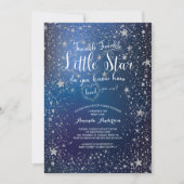 Silver Twinkle Little Star Baby Shower Invitation (Front)