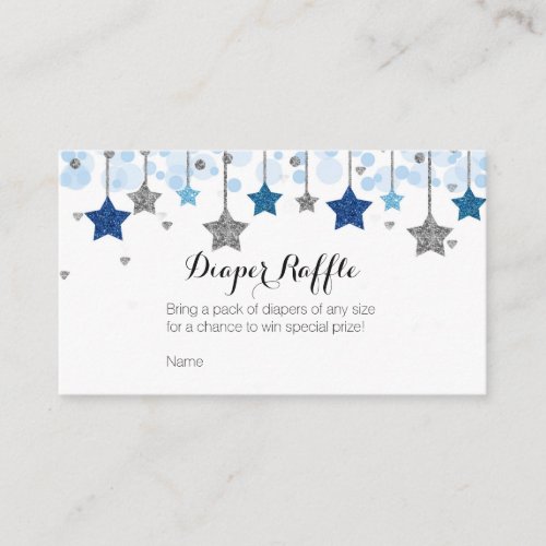 Silver Twinkle Twinkle Star_ Diaper Raffle Card