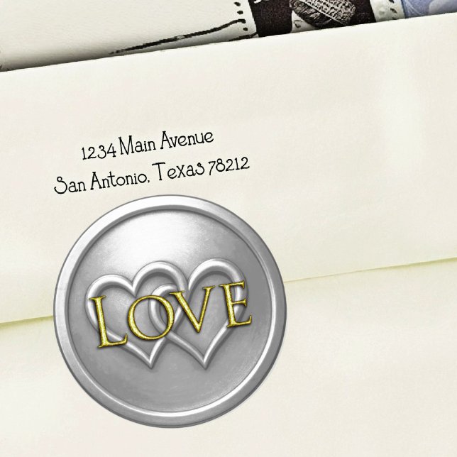 Silver Two Hearts Intertwined Wedding Classic Round Sticker (Creator Uploaded)