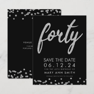 Silver Womans 40th Birthday Invitations Zazzle