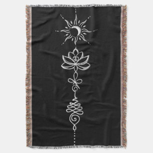 Silver Unalome Group Throw Blanket
