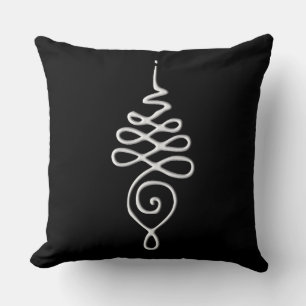 Silver Unalome Throw Pillow