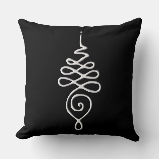 Silver Unalome  Throw Pillow (Front)