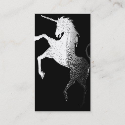 Customizable Silver Unicorn - business cards