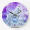 Silver Unicorn Dancing in Water Wall Clock