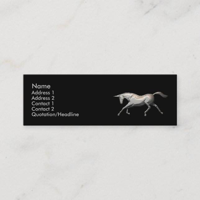 Silver Unicorn Mini Business Card (Front)