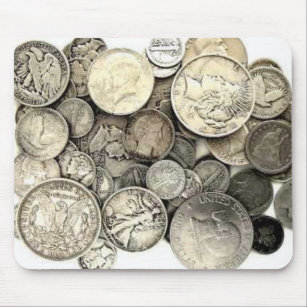 Silver US Coins Mouse Pad