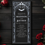 Silver Vampire Cathedral Gothic Wedding Program<br><div class="desc">Add a touch of dark romance to your big day! These gothic wedding programs feature a stunning vampire cathedral design in silver and black, perfect for a love story as timeless as it is enchanting. Order now & let your guests feel the magic of your gothic celebration! PLEASE NOTE: The...</div>
