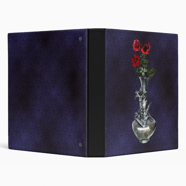 Silver Vase and Roses Gothic Binder (Background)