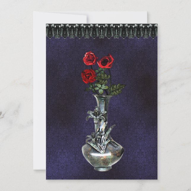 Silver Vase Gothic Invitation (Front)