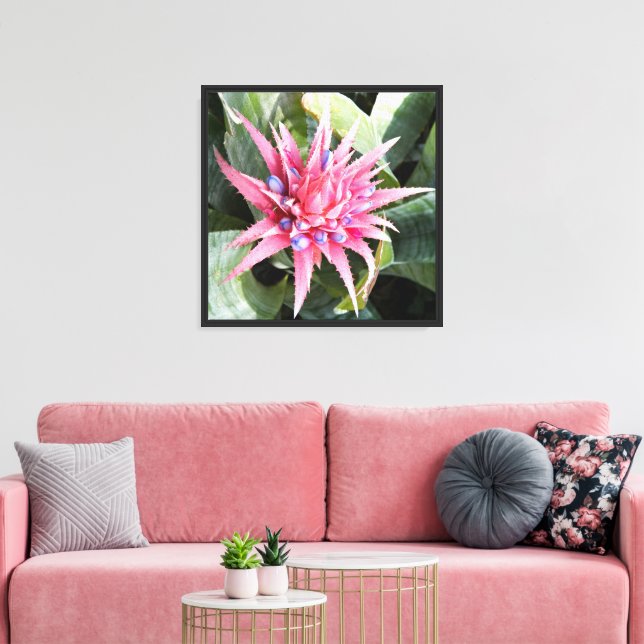 Silver Vase Plant Bloom Floral Canvas Print (Insitu(LivingRoom))