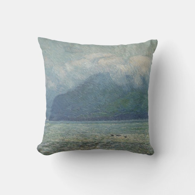Silver Veil and Golden Gate by Childe Hassam Throw Pillow (Front)