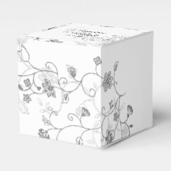 Silver Vines Wedding Favor Box by NoteableExpressions at Zazzle