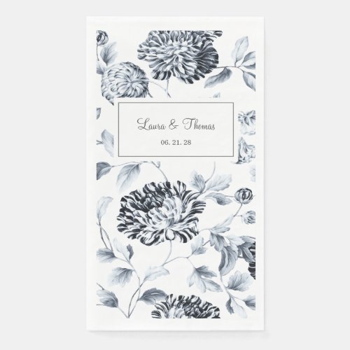 Silver Vintage Floral Vine Wedding Paper Guest Towels