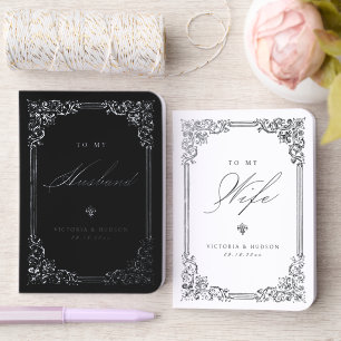 Silver Vintage Frame Elegant Wedding Vows Book