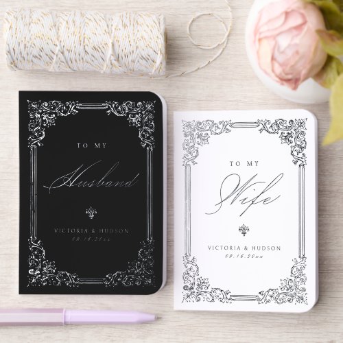 Silver Vintage Frame Elegant Wedding Vows Book