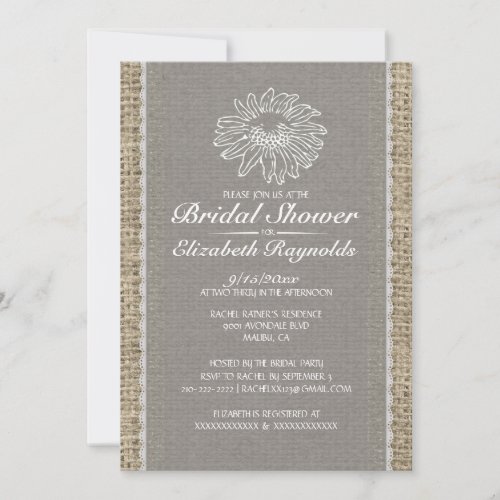 Silver Vintage Lace Bridal Shower Invitations