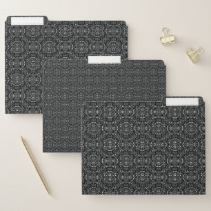 Silver Vintage Pinwheel Damask File Folder