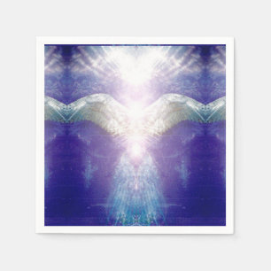 silver violet angel paper napkins