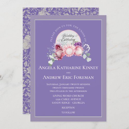 Silver Violet Australian Tropicals Invitation