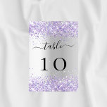 Silver violet lavender confetti wedding table number<br><div class="desc">A faux silver background decorated with violet,  lavender colored confetti,  sparkles.   Personalize and add your table numbers.  Add your numbers one by one.</div>