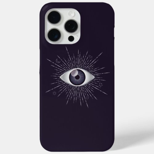 Silver  Violet Mystic Evil Eye Nazar Mati iPhone 15 Pro Max Case